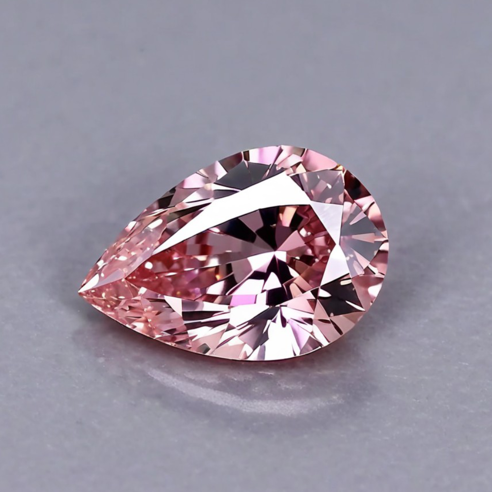 5.60 carat Fancy Pink VS1 Pear Modified Brilliant Diamond For Sale